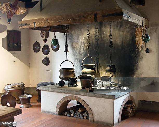 An Ancient Historic Style Kitchen Stock Photo - Download Image Now - Castle, Cooking, Medieval