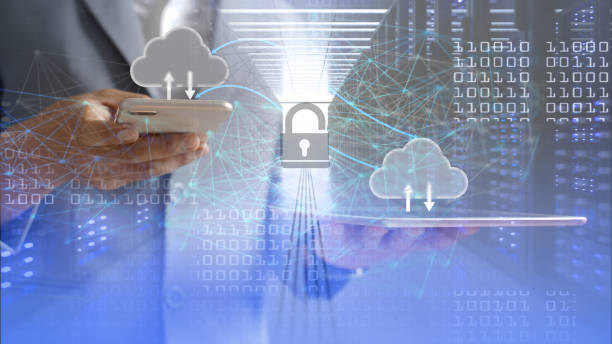 istock abstract double exposure business people use laptop and mobile for online file transfer Secure File Database Storage Quickly transfer large number of folders using internet cloud computing technology. 1470634122