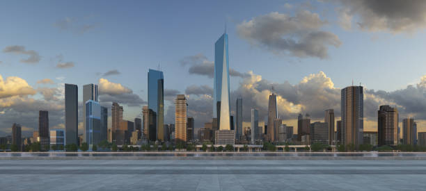 istock 3D rendering of a modern city with a beautiful view 1470636245