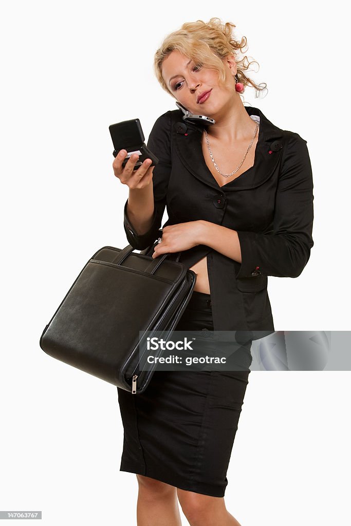 Занят бизнес женщина - Стоковые фото Белый роялти-фри