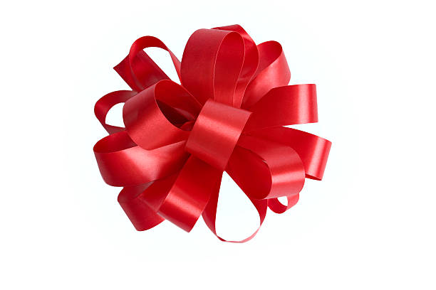 istock Isolated Shiny Red Bow and Ribbons on a white background. 147063955