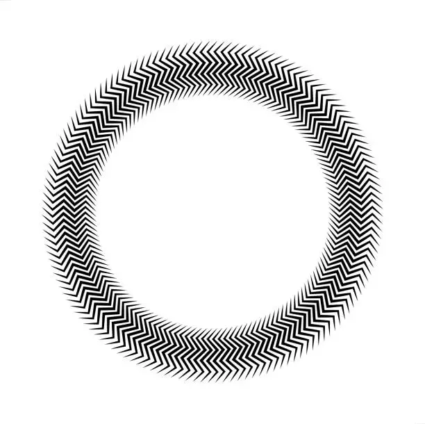 Vector illustration of zig zag circle