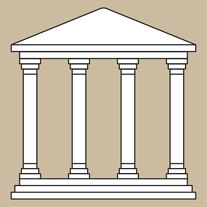 Roman columns roof. Classic roman columns roof, great design for any purposes. Vector illustration. EPS 10.