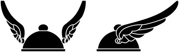 stockillustraties, clipart, cartoons en iconen met asterix helmet silhouette in white background - asterix illustraties