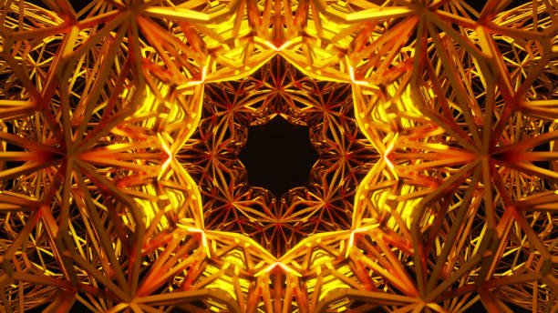 istock Gold Fractal Geometric Shape 1470651420