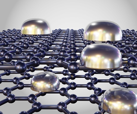 layer of graphene film was formed at the interface between gallium and the substrate 3d rendering