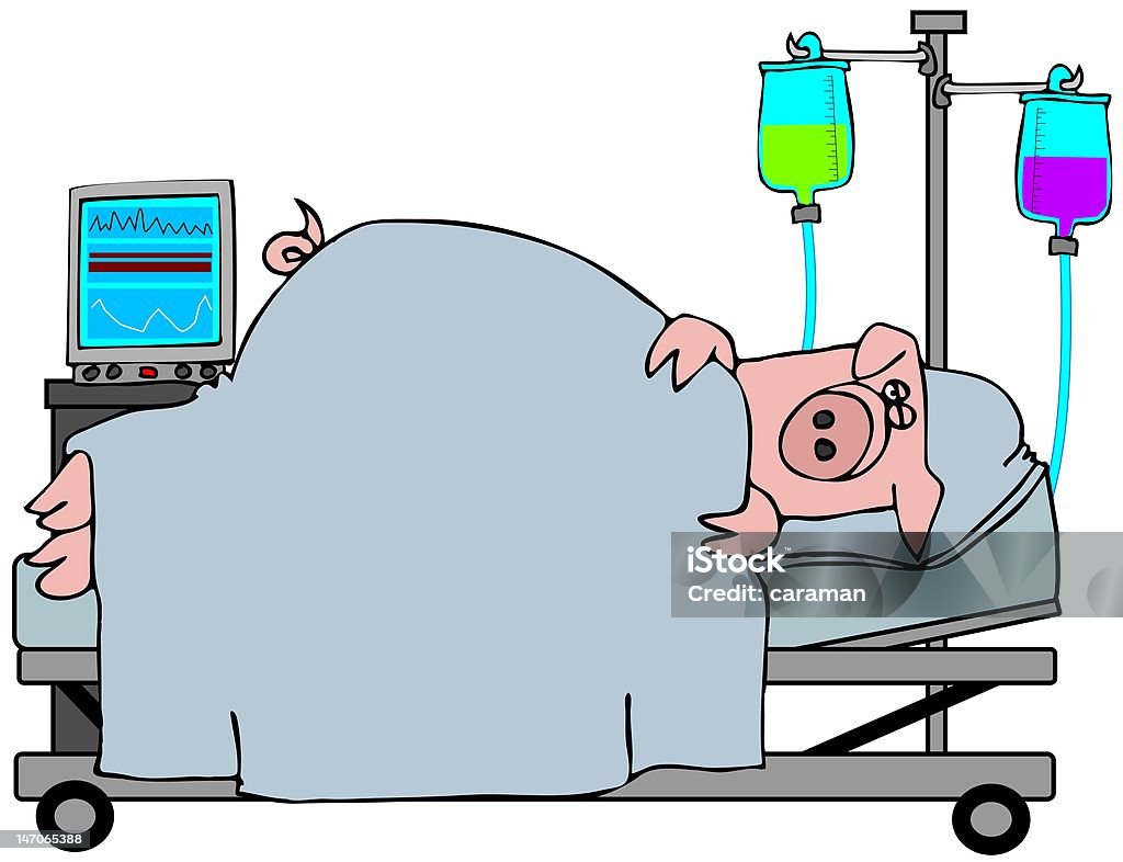 La gripe porcina - Ilustración de stock de Cama libre de derechos