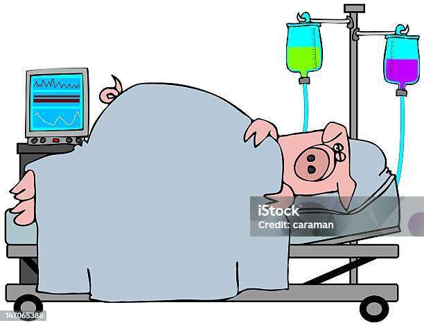 Ilustración de La Gripe Porcina y más Vectores Libres de Derechos de Cama - Cama, Cerdo, Cerdo Domesticado