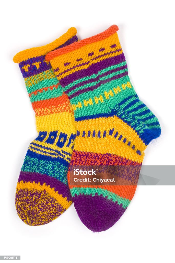 Wollsocken, isoliert auf weiss - Lizenzfrei Abstrakt Stock-Foto