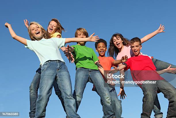Group Of Happy Kids Stock Photo - Download Image Now - Youth Organization, Summer Camp, Child