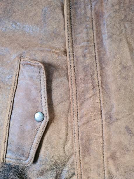 istock close up of a well-worn brown leather jacket is perfect as a backdrop 1470658403