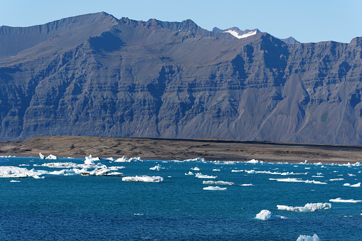 Glaciers and Icebergs along the southern coast of Iceland