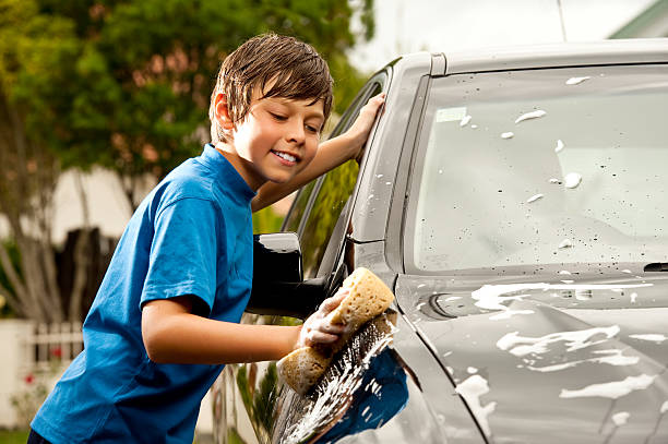 車を洗うのパパサマーズ日 - summers day ストックフォトと画像