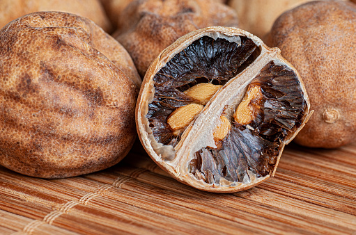 Dried limes (Limo Amani), Persian style, which is a special ingredient in oriental cuisine.