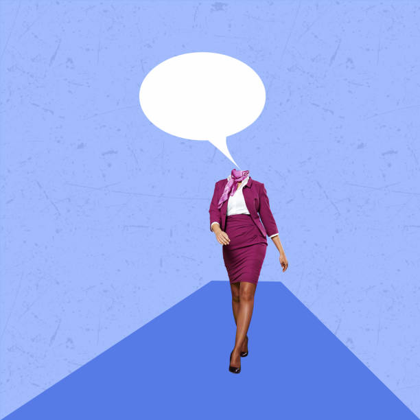 istock Creative Art collage of a woman with heads shaped like a dialogue bubble. 1470664978