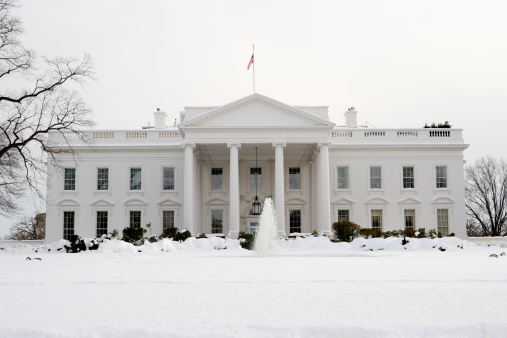 White House after a snowfall