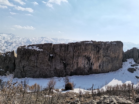 Snow-capped cliffs and Cûdî Mountain(şırnak region)