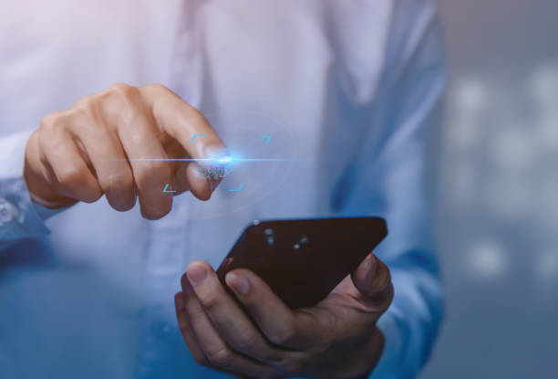 istock Fingerprint scanning via smartphone, cyber security concept, password and access to privacy and business data. 1470667775