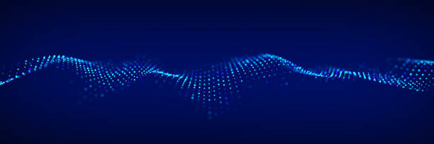 istock Dynamic sound wave. Musical particle pulsing. Blue energy flow concept. 3D rendering. 1470669134