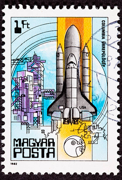 istock Hungarian Hungary Postage Stamp Space Shuttle Columbia Rocket Launch Tower 147067211
