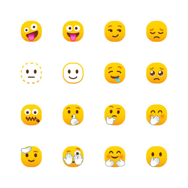 Rounded Emoji Icons Set3 Rounded Emoji Icons Set3 pleading emoji stock illustrations