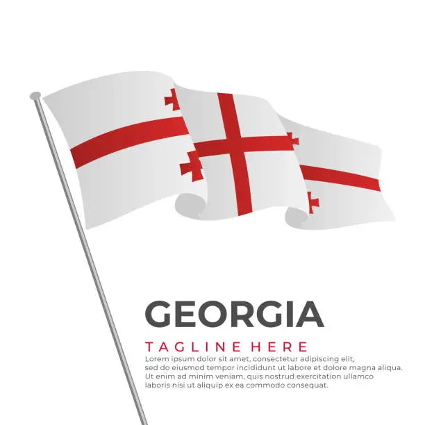 Vector illustration of Template vector Georgia flag modern design