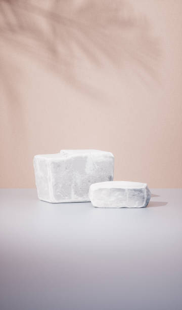 istock Rough stone stages, product show stand, 3d rendering. 1470676181