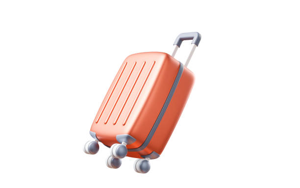 istock Cartoon style luggage with travel theme, 3d rendering. 1470676208