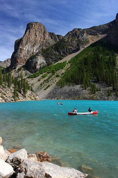 istock Canoes on Lake Moraine 147068655
