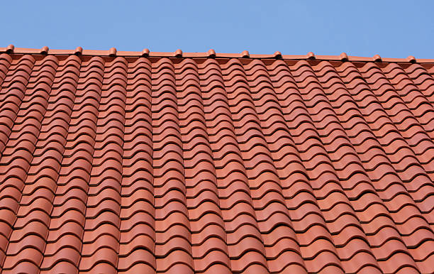 istock Close up new terracotta tiled roof 147068837