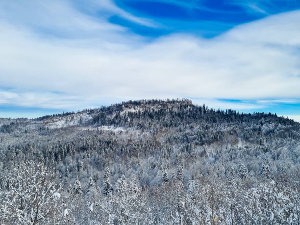 istock Winter mountain landscape. Forest and mountains covered with snow. 1470689617
