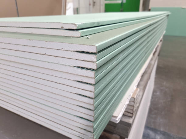 istock water resistant plasterboard sheets stacked in a hardware store. 1470689857