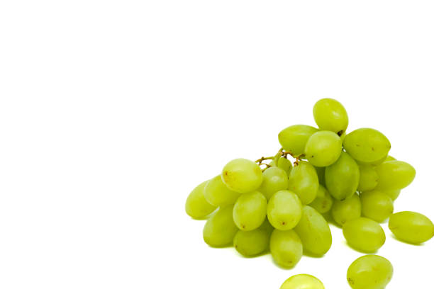 istock Whole ripe green grapes isolated on white background. Copy space. 1470690019