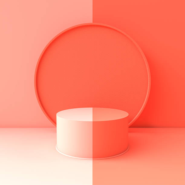 istock two-tone podium with circular shapes. 1470696306