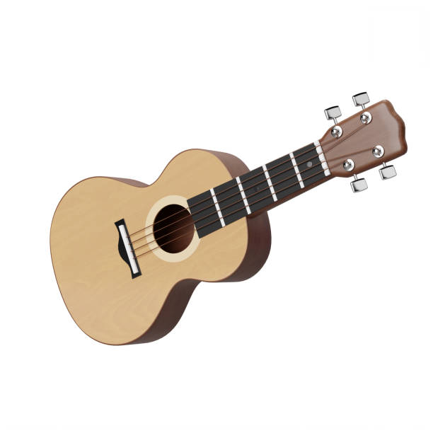 istock Cute cartoon style 3d guitar realistic render isolated on white background with clipping path 1470696604