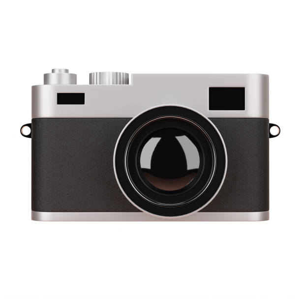 istock Front view of luxury digital camera  isolated on white background with clipping path 3d render illustration 1470696621