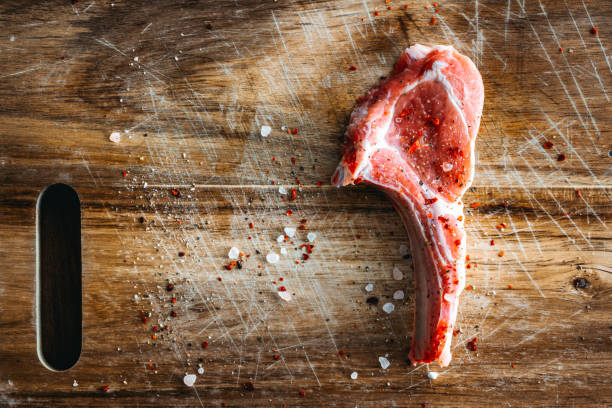 Plate of roasted lamb chops