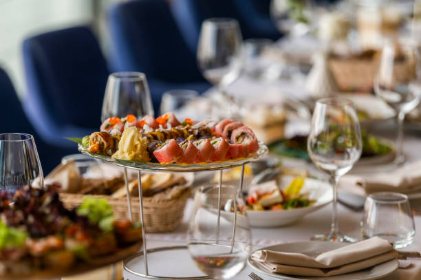 istock Japanese rolls and sushi on a plate on the table 1470698132