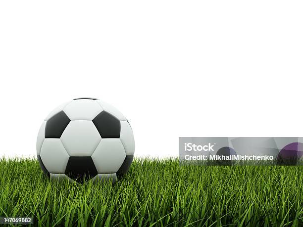 흑백 축구 On 잔디 0명에 대한 스톡 사진 및 기타 이미지 - 0명, 3차원 형태, Soccer Tournament