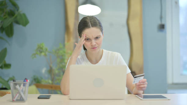 istock Casual Young Woman Unable to make Online Payment 1470700424