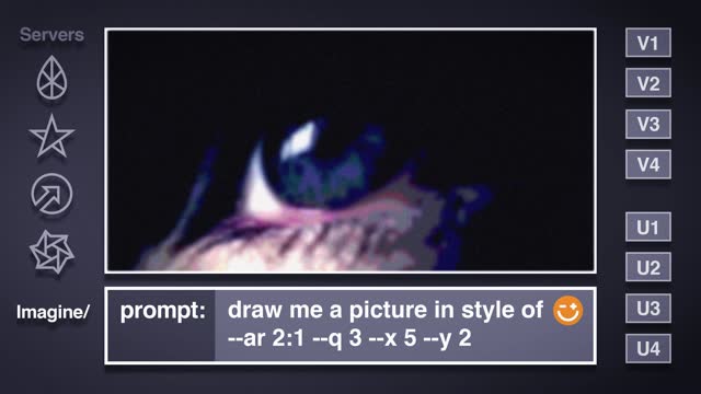 Prompt engineering AI art and images. Mock App platform loosely based on A.I.. Typing a text prompt which turns into an image.