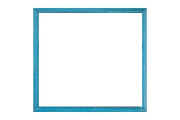 istock Blue wooden frame isolated on white background. 1470701849