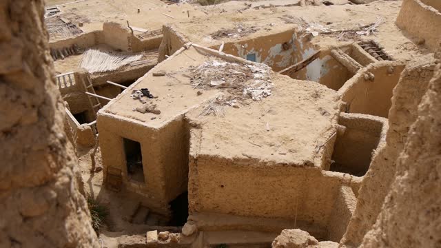 An Abandoned Traditional Mud House In A Middle Eastern Village