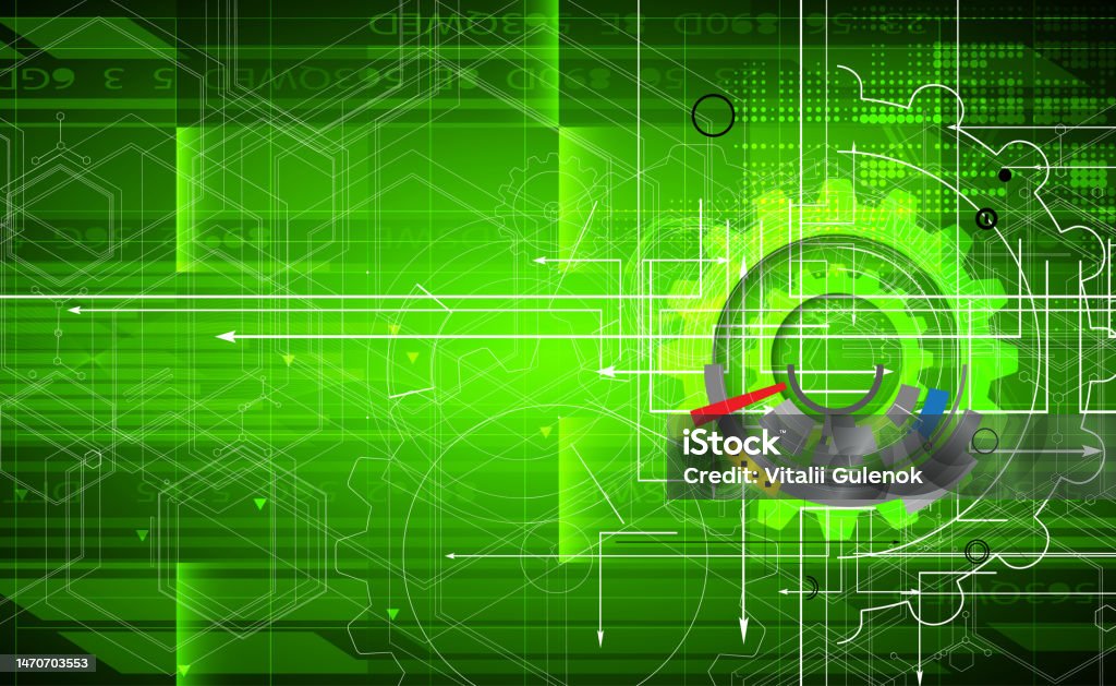 Green Tech Background Computer High Tech Eco Green Infinity Computer Technology Concept Background ...