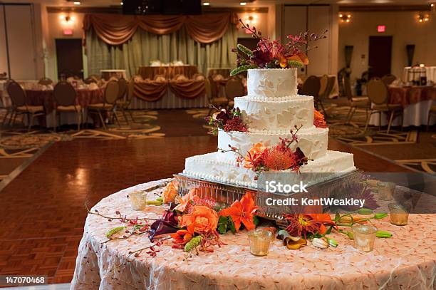 Beautiful Fall Themed Wedding Reception Stock Photo - Download Image Now - Autumn, Wedding, Wedding Cake