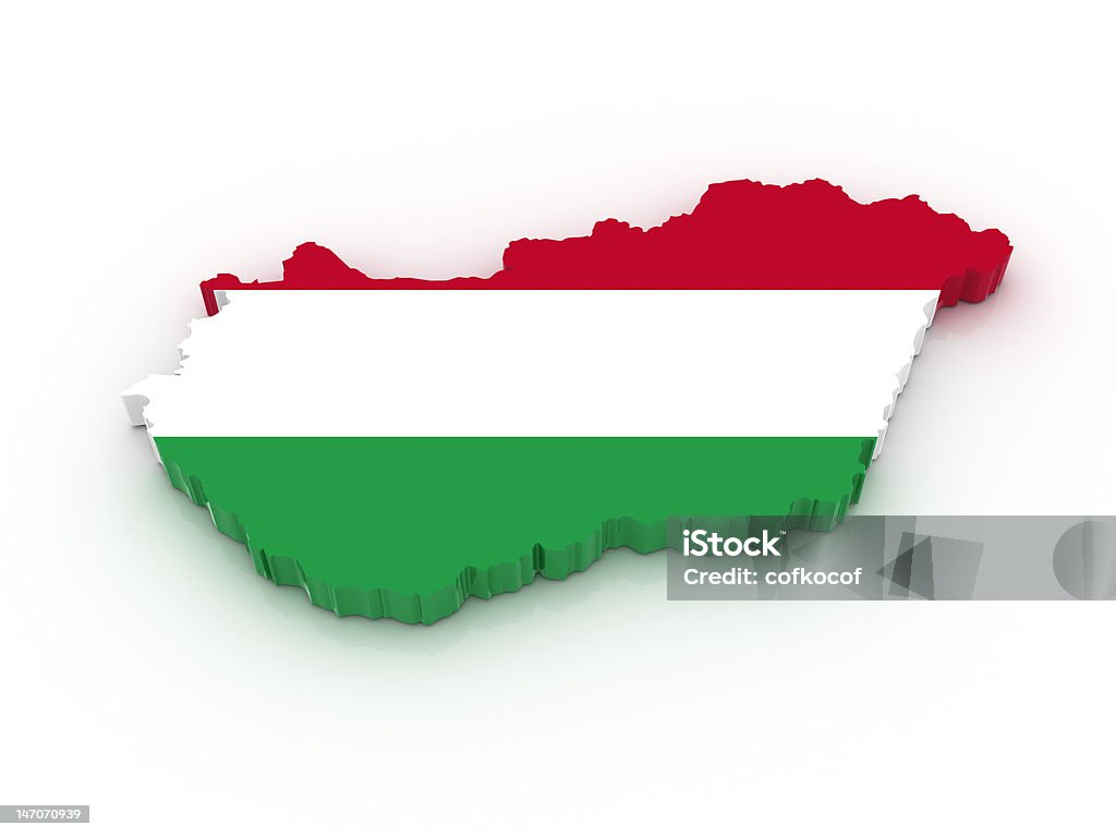 マップのハンガリー - 3Dのロイヤリティフリーストックフォト