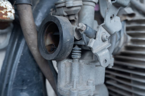 selective focus to old carburetor motors without air filter, soft focus