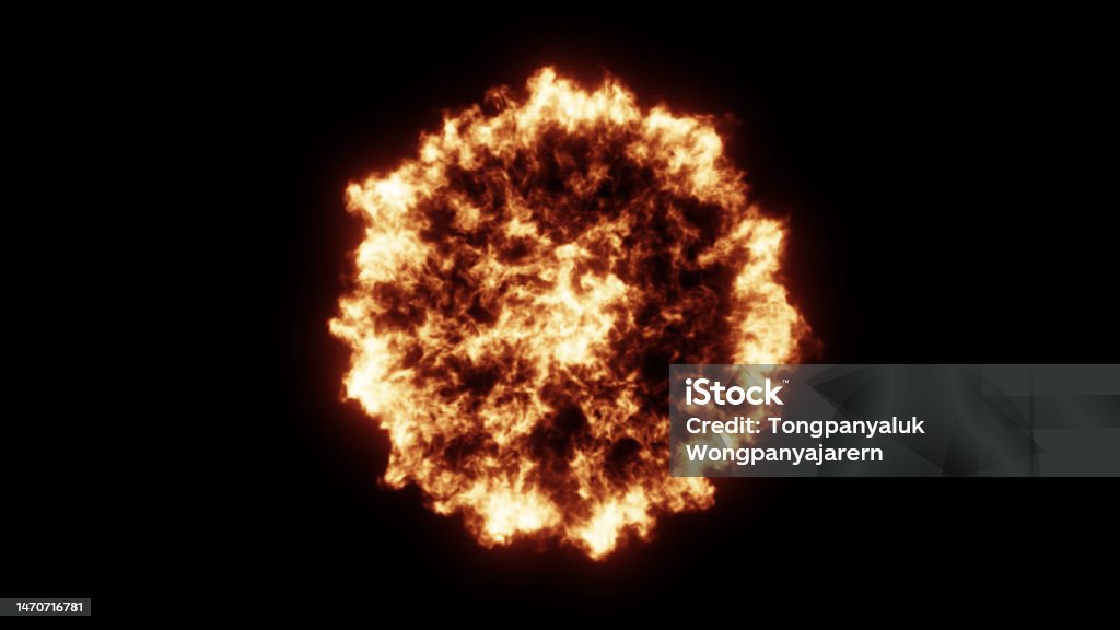 Fire Shockwave Fire Explosion Shockwave Energy 3d Illustration Render On Black ...