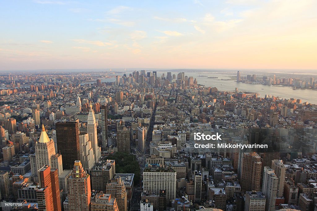 Atardecer de la ciudad de Nueva York - Foto de stock de Broadway - Manhattan libre de derechos