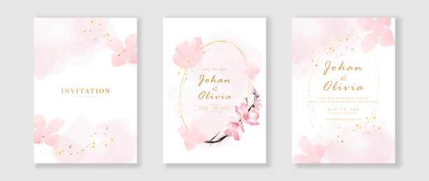 Luxury wedding invitation card background vector Luxury wedding invitation card background vector. Suitable for invitations, wedding card, greeting cards or decorative. sakura matsuri stock illustrations